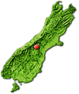 South Island map showing Tekapo